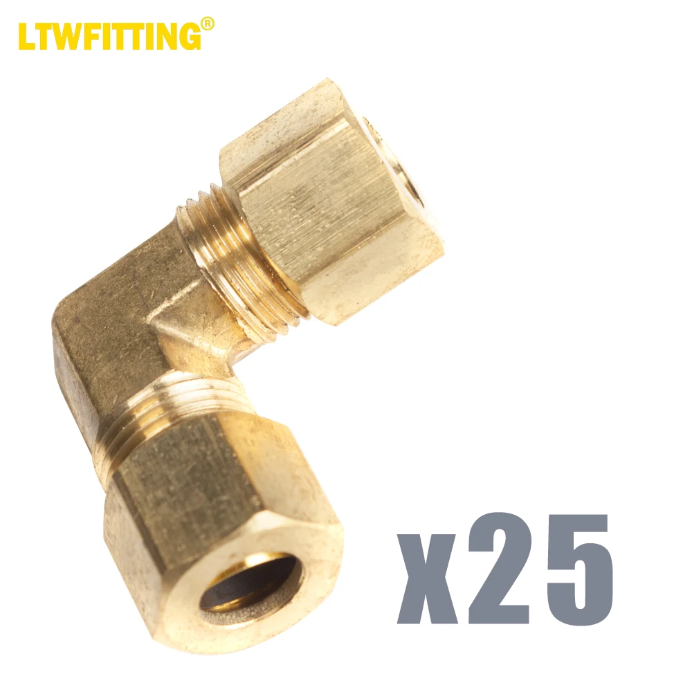 LTWFITTING 5/16-Inch OD 90 Degree Compression Union Elbow,Brass Compression Fitting(Pack of 25)