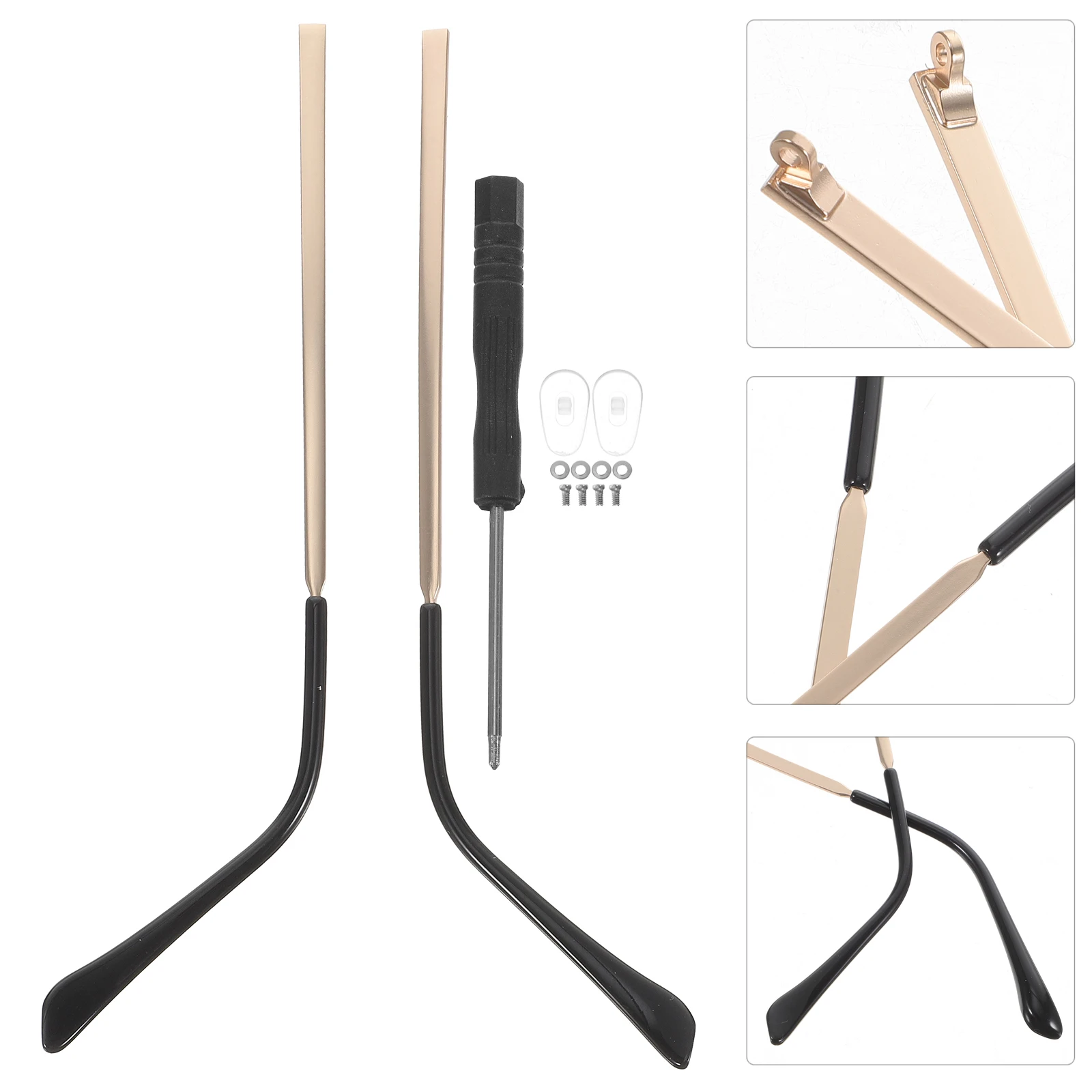1 Pair Metal Glasses Arm Replacement Eyeglasses Legs Universal Fit For Sunglasses Repair Non-Slip Design Eyeglass Parts Labor