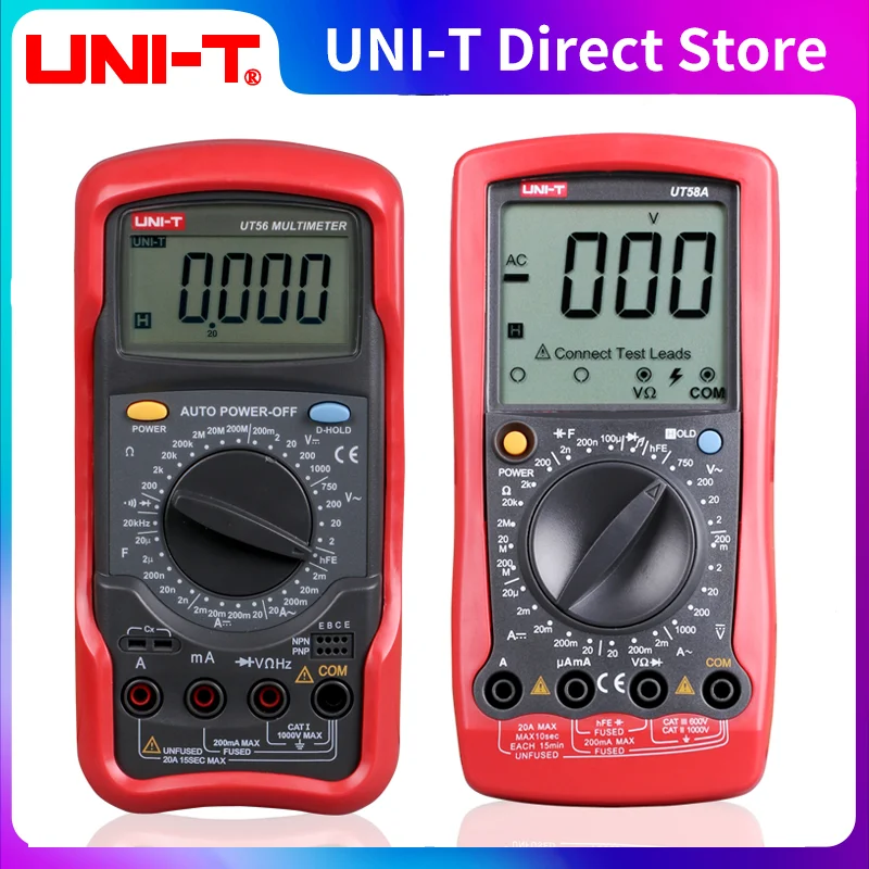 UNI-T Digital Multimeter UT58A UT58B UT58C UT58D UT58E Current Voltage Resistance Capacitance Frequency Temperature Tester