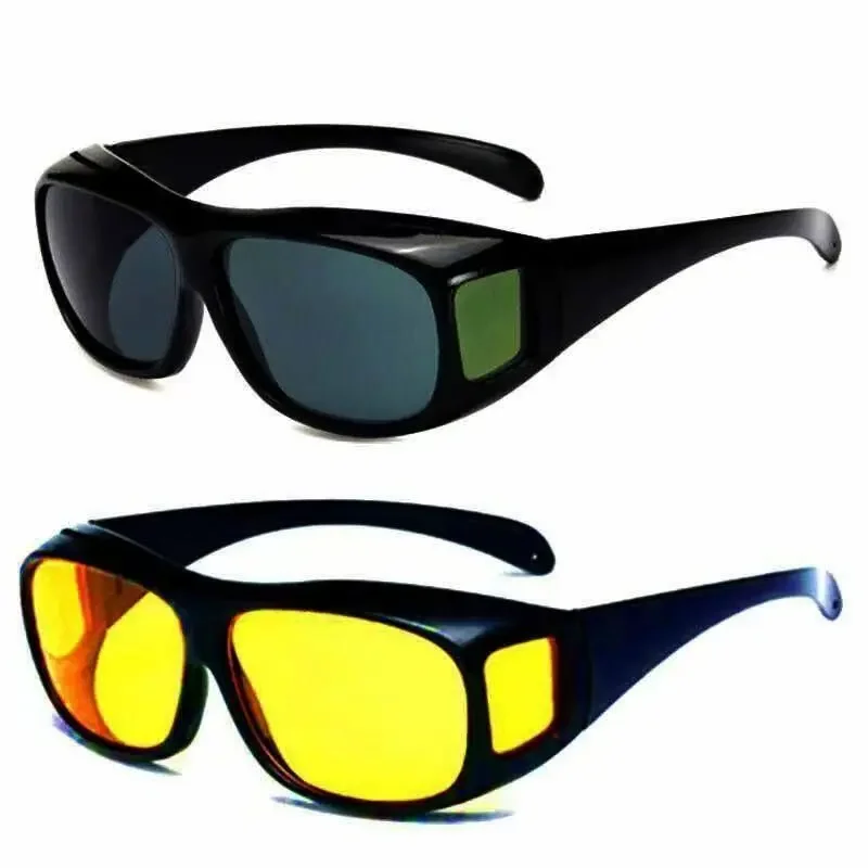 Fashion Vintage Square Frame Unisex Night Vision Glasses Reduce Visual Fatigue Lenses Anti-Glare Anti reflective UV400 Eyewear
