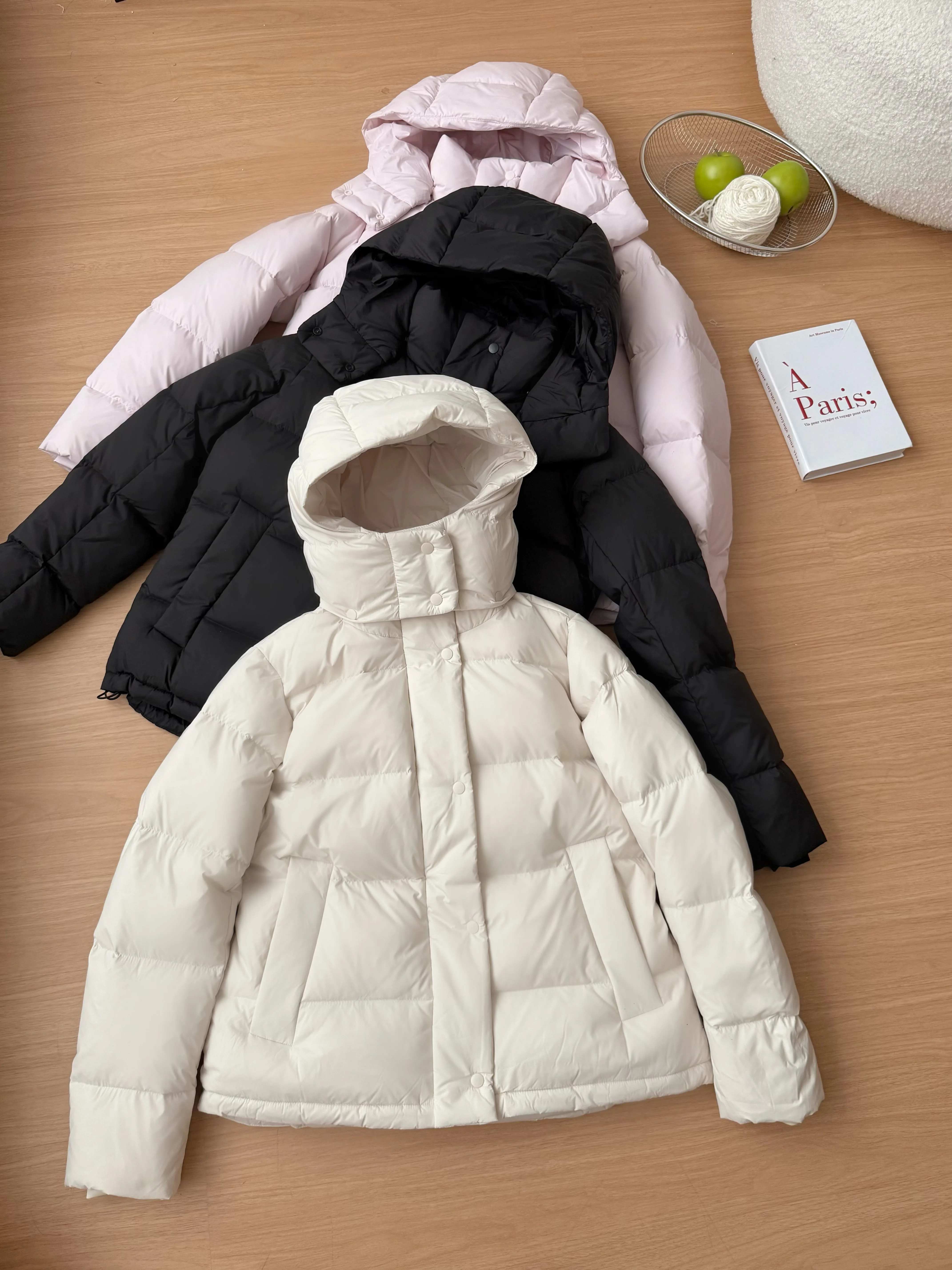 المرأة الخريف الشتاء مقنعين الأبيض بطة أسفل معطف سيدة الشارع الشهير سميكة الدافئة طويلة الأكمام فضفاضة أسفل أبلى أعلى #3