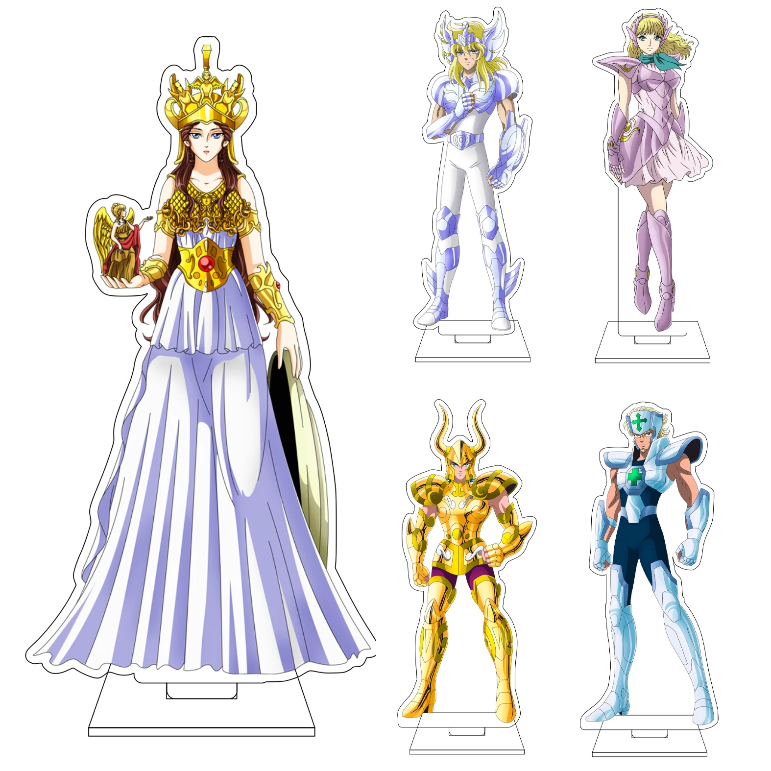 16CM Anime Saint Seiya Cosplay Acryl-Figur Standplatte Hooke Volans Argo Geki Miraporos Ornamente Geschenke