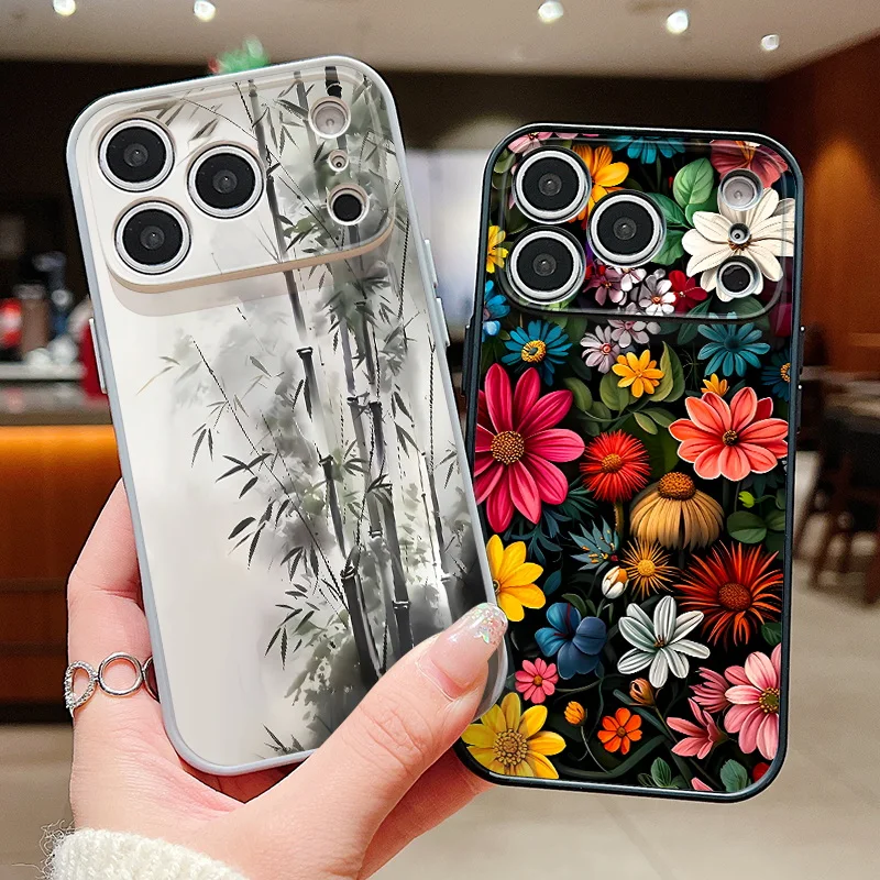 Magnetische Handyhülle mit Romantischem Blumenmuster für iPhone 17 ProMax 16 15 14 13 Pro Max, Kompatibel mit MagSafe Kabelloser Aufladung, Harte PC-Abdeckung