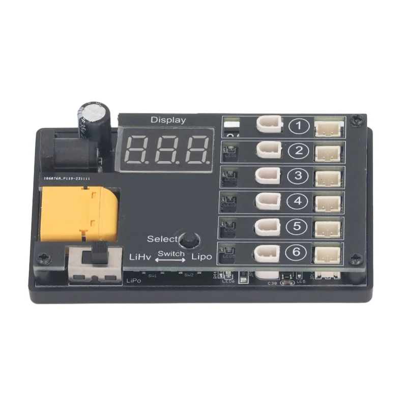 1S Lipo LiHv Charger 6 Port 6 Channel Battery Power Tool Accessories With Low Voltage Input Guard 100-240V US Plug