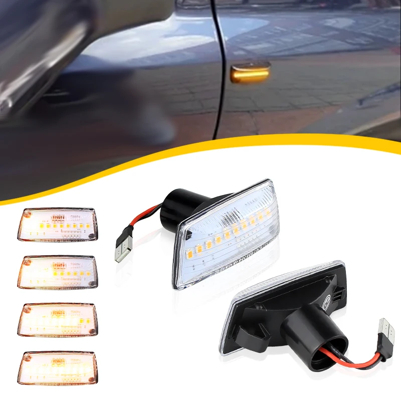 

2pcs For Opel Astra H MK5 (models 2004-2014) Adam 2012- UP Dynamic Side Indicator LED Repeater Turn Signal Marker Light 6000K