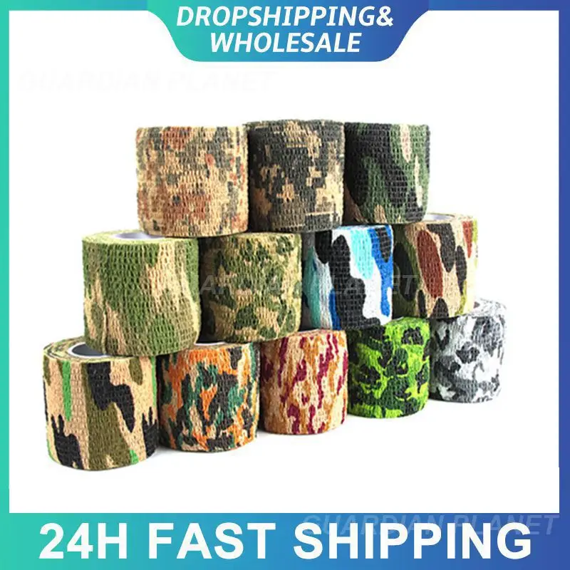 Camouflage Tape Camouflage Waterproof Outdoor Cycling Stickers Tape Retractable Self-adhesive Non-woven