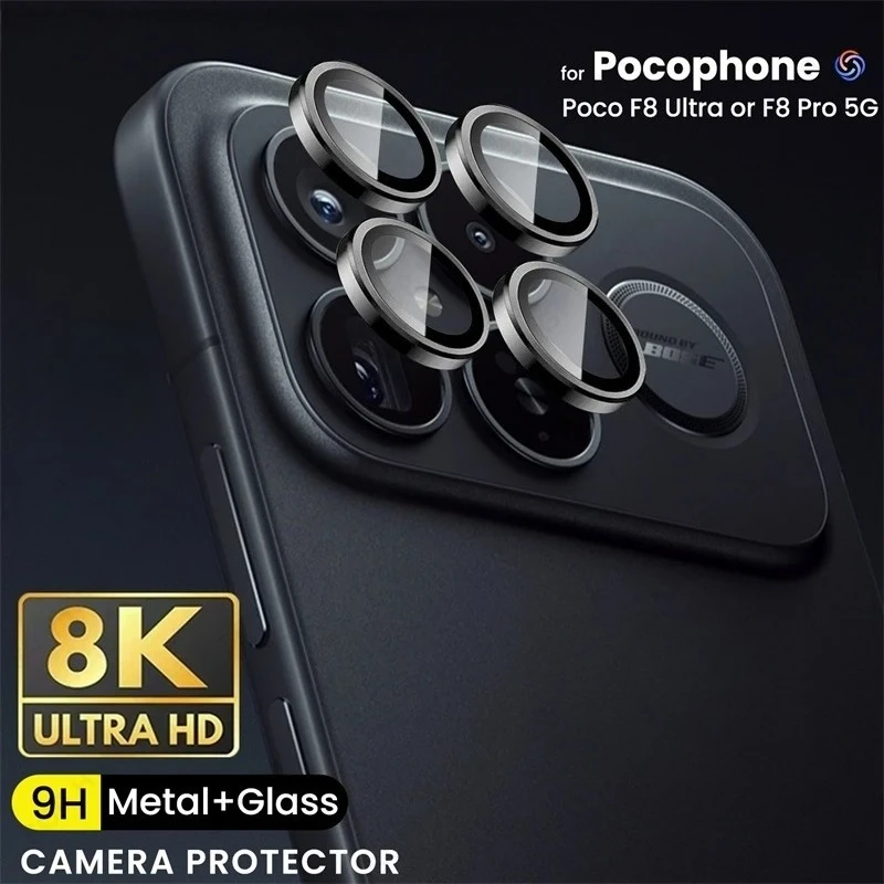 Alloy Ring Back Camera Protector Case for Xiaomi Poco F8 Ultra 5G 9H Tempered Glass Lens Cover Poko Little F 8 Pro F8Pro F8Ultra