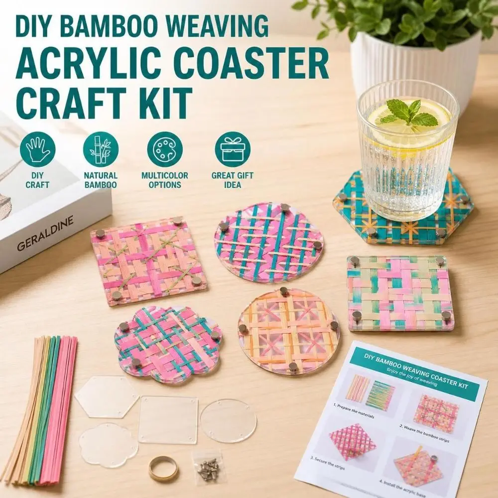 Creative Acrylic Cup Pad Heat Insulation Durable Coaster Handmade Strip Saucer Kit Home Decor