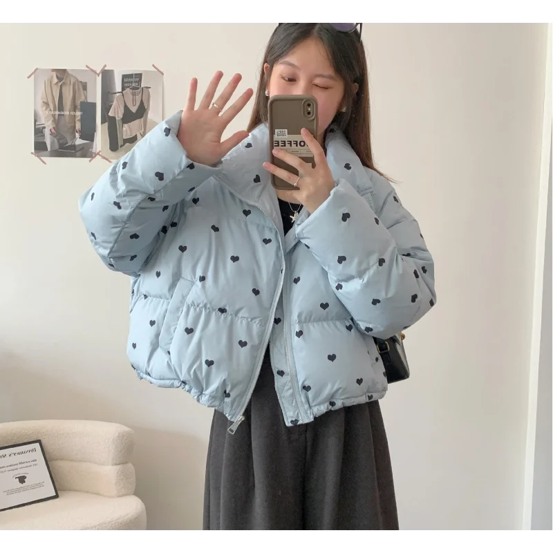 سترة نسائية مطبوعة - نمط قصير 2025 خريف/شتاء وصول جديد سميكة عصرية نمط ركاب معطف دافئ