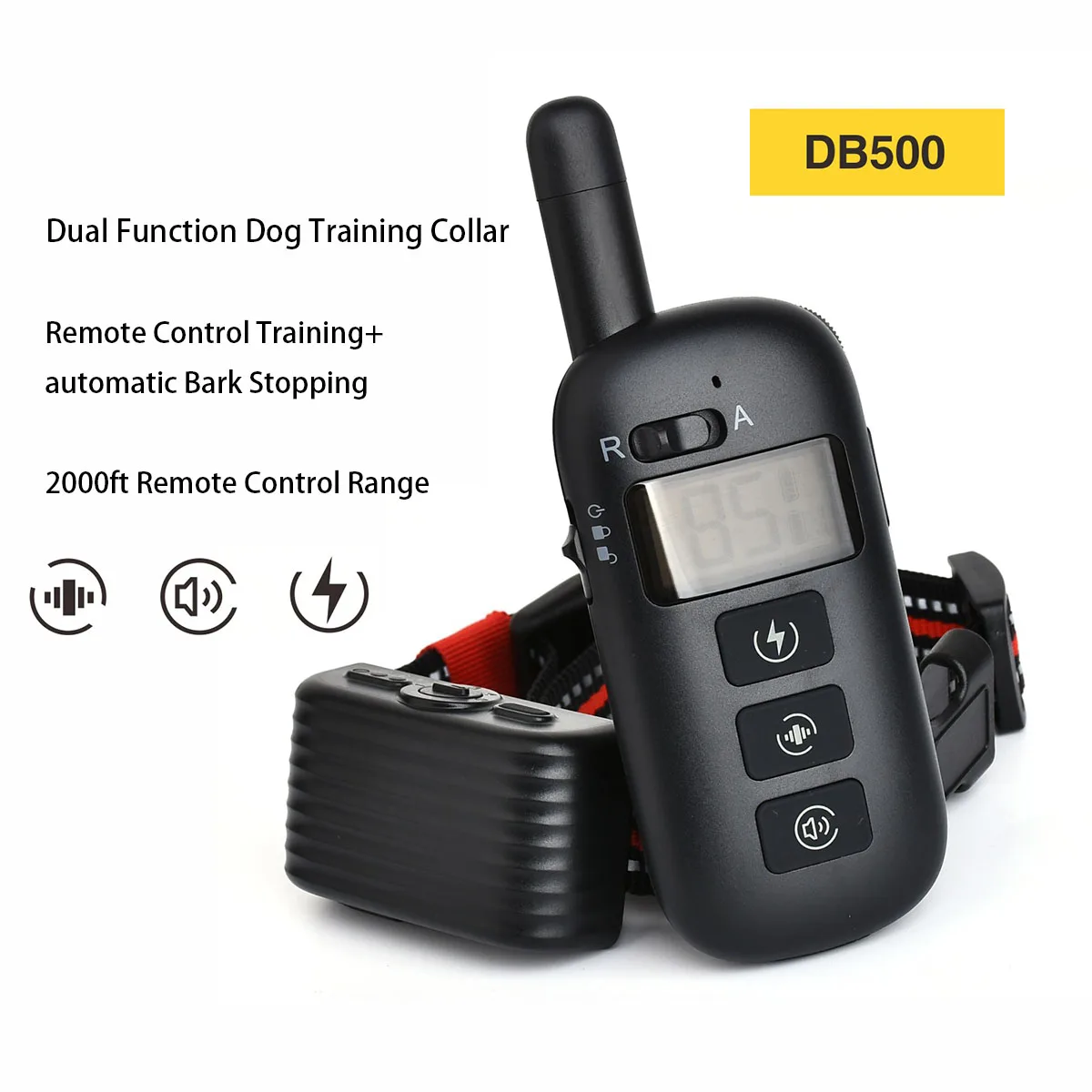 

Dog Training Collar, Waterproof Dog Bark Collar with Remote, 3 Training Modes, Rechargeable E-Collar for Large Medium Small Dogs