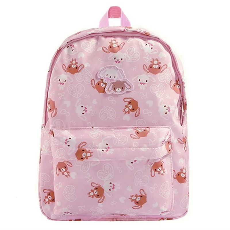 Cute Sugarbunnies Backpack Kawaii School Bags for Girls Cartoon Bunny Pink School Backpack Bagpack Knapsack