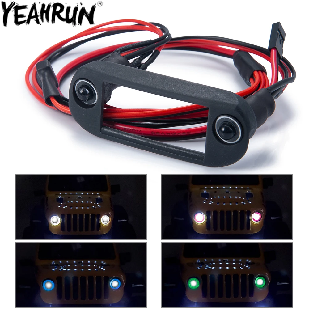 YEAHRUN 1/24 Front Light Lamp with Mount Bracket for 1:24 Axial SCX24 AXI00002 LED Headlight Bright Upgrade Parts