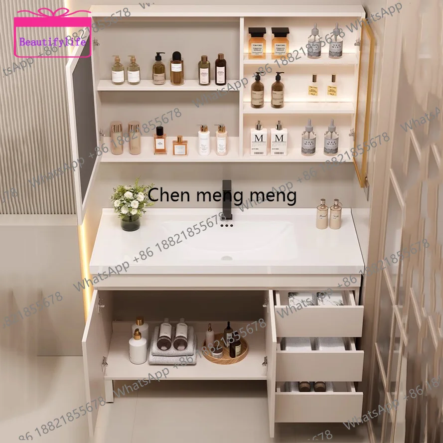 YL Modern Integrated Bathroom Cabinet Pull Drawer Makeup Mirror Bathroom Cabinet Storage Organizer Mobile Bagno Home Accessories