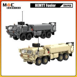 WW2 Military HEMTT A4 Fuel Servicing Truck Tanker Building Block Assembly Model Heavy Tactical Vehicle Bricks Toys Kid XMAS Gift