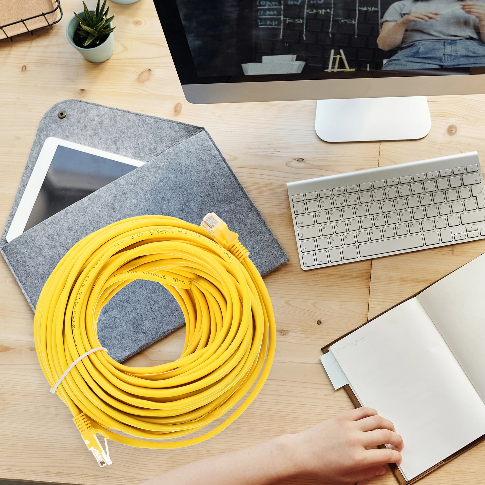 

High Speed Cat5E Network 20M Ethernet For Computer Router Durable Bright Color Patch Cord Networking Cable Computer