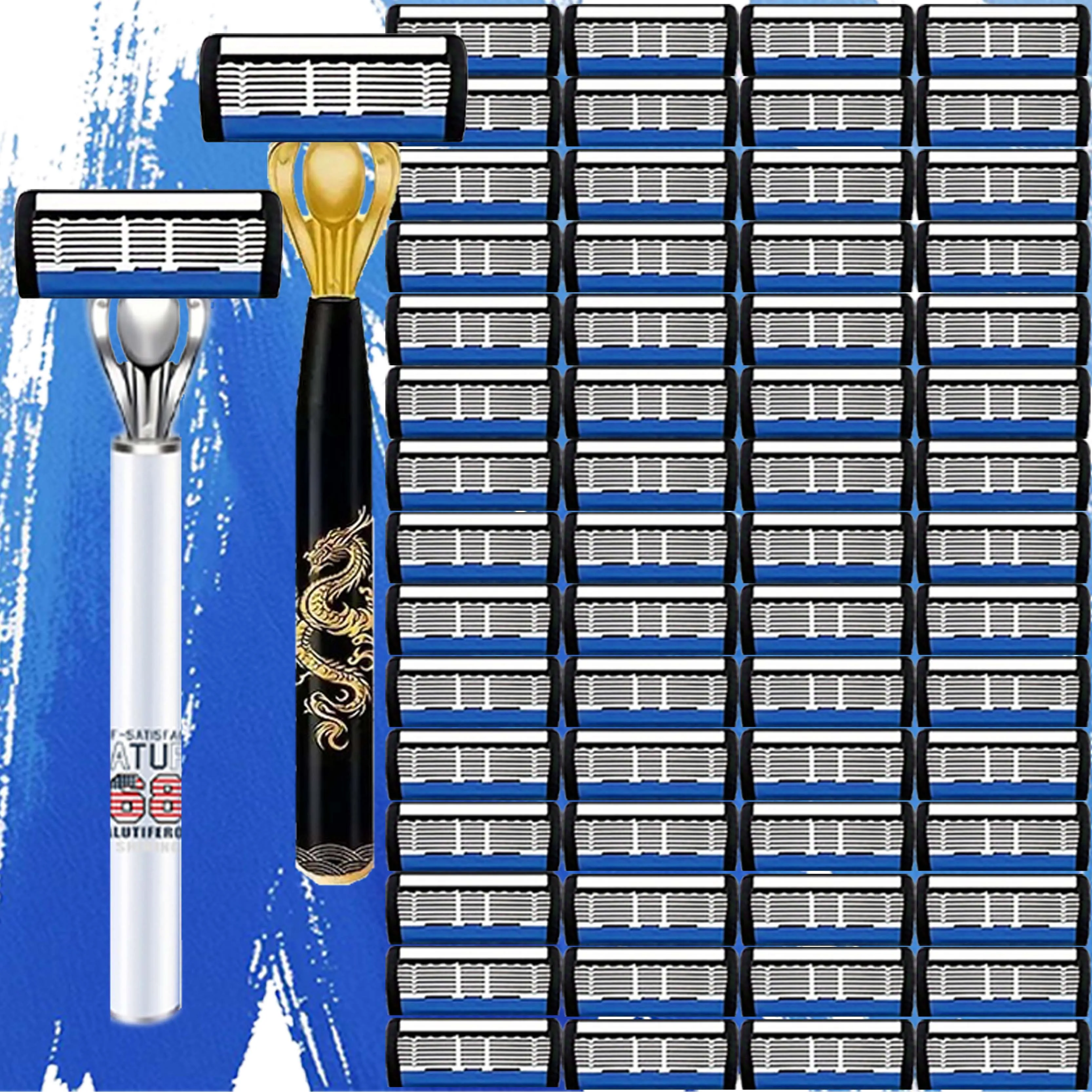 يتميز ماكينة الحلاقة الرجالية الجديدة بمقبضين مضادين للانزلاق و24 شفرة حادة للحلاقة غير المؤلمة. إنها الهدية المثالية للمهرجانات