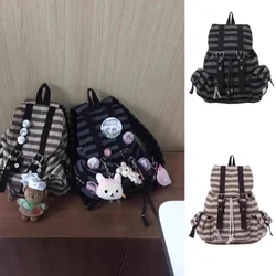 Newjeans Bag Retro Stripe Backpack Newjeans Mochila Versatile Large Capaci Student Bag Casual Backpack Bolsa Newjeans Casual Bag