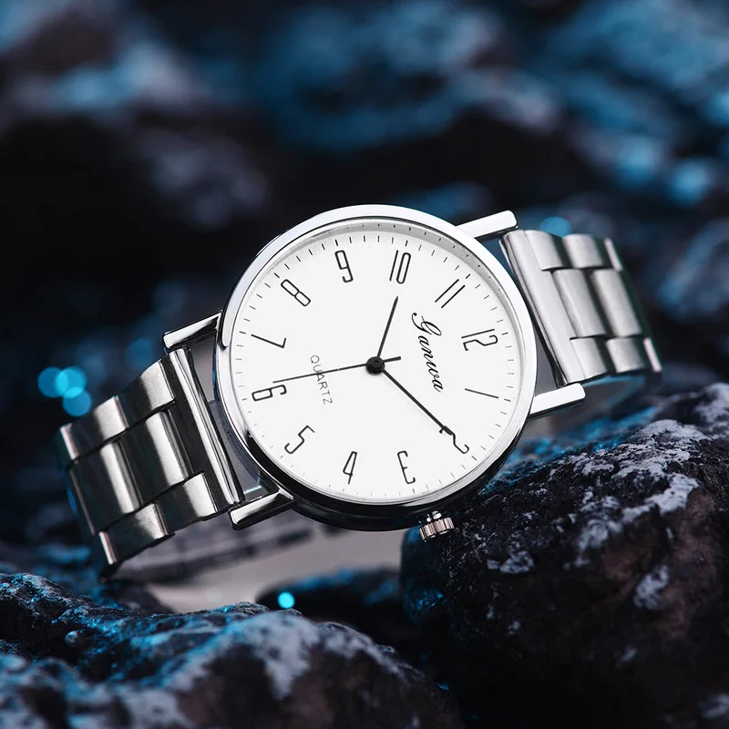 Classic Quartz Men's Watch Steel Strap Student Gift Durable Fashion Wristwatch For Daily Work Male Business Wristwatch Boy Gifts