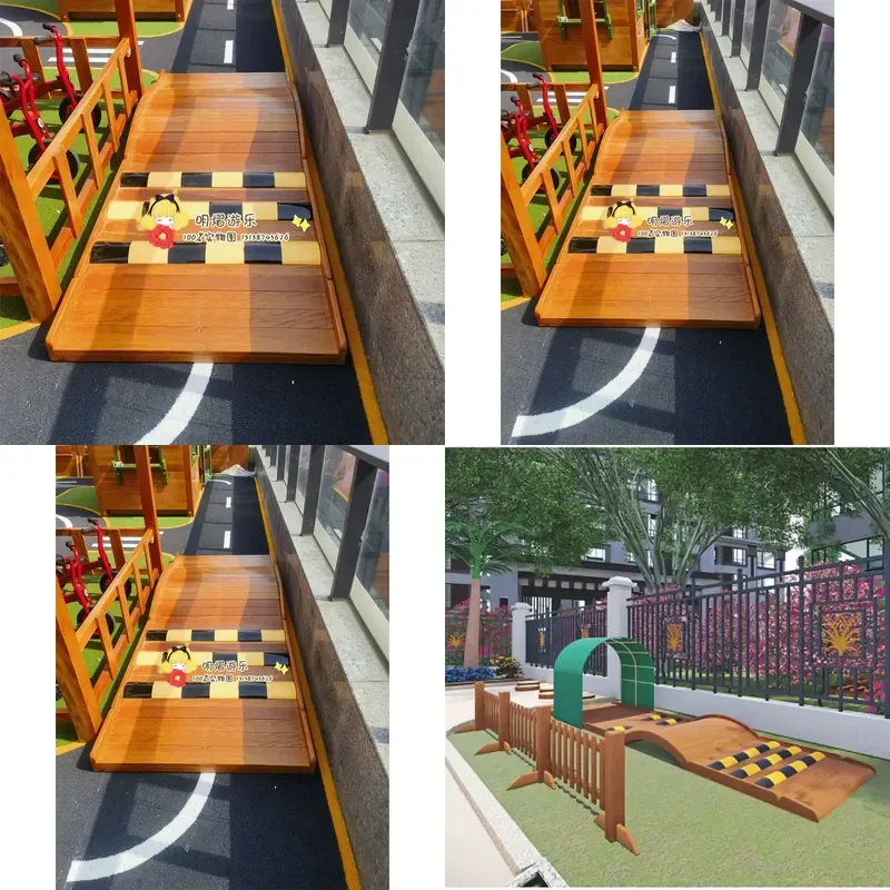 2026 Kindergarten outdoor play house role play simulation traffic speed bumps combination tunnel doll home road facilities