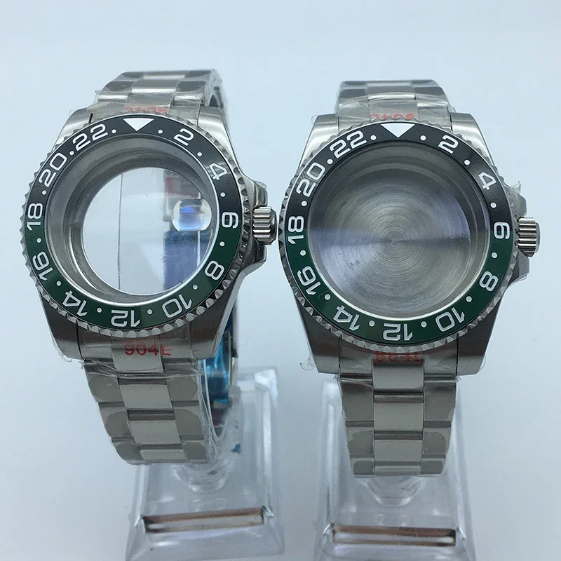 

40mm Cases Strap Men's Watches Accessories sapphire For seiko nh34 nh35 nh36 nh38 Movement 28.5mm Dial Waterproof Gmt-master II