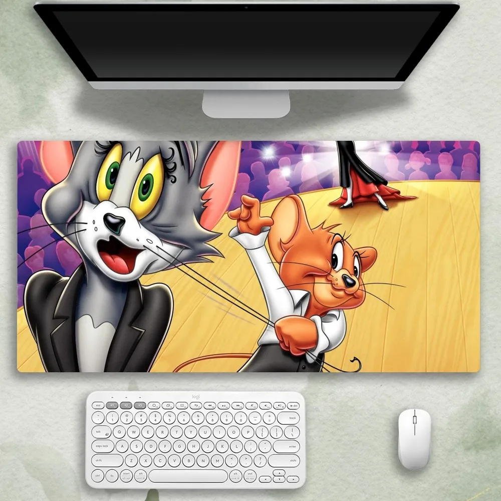 Cartoon T-Tom and Jerry Mouse Pad For Office Accessories Deskmat Mousepad Gamer Desk Mat Gaming Mats Mause Pads Pc