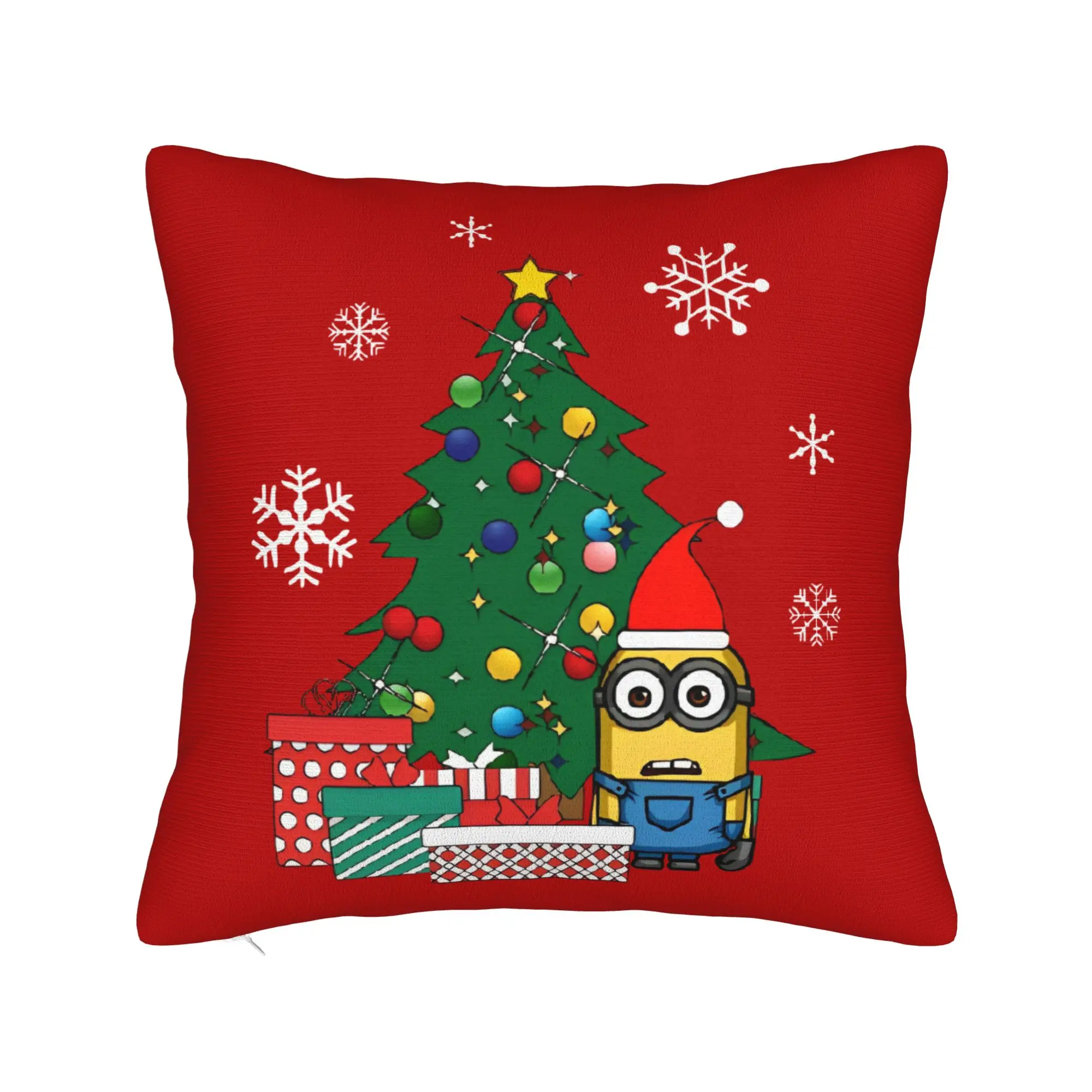 Cartoon M-Minions Christmas Pillowcase Soft Polyester Cushion Cover Gift  Throw Pillow Case Cover Home Square 40*40cm