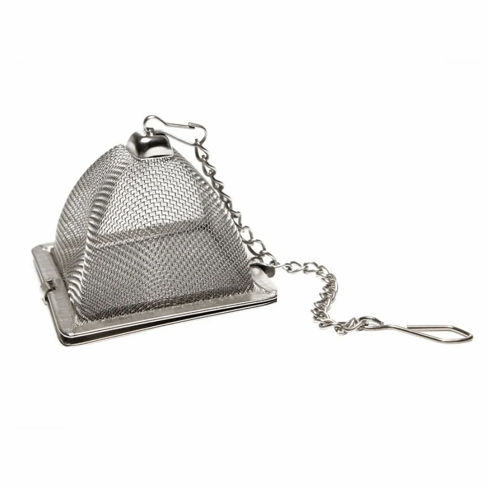 Stainless Steel Tea Infuser Strainer Reusable Locking Design Mesh Tea Infuser Pyramid Shape Fine Mesh Teapot Tea Infuser Kettle