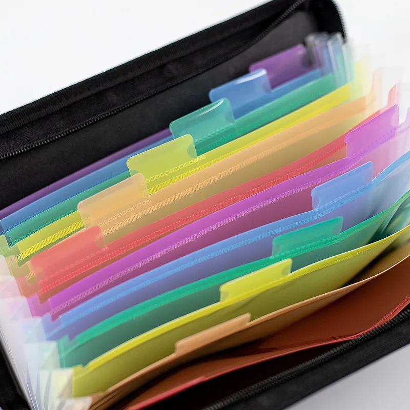 A5 13Grid Convenient Multi-layer Storage File Bag Student Office Stationery Supplies Document Organizer
