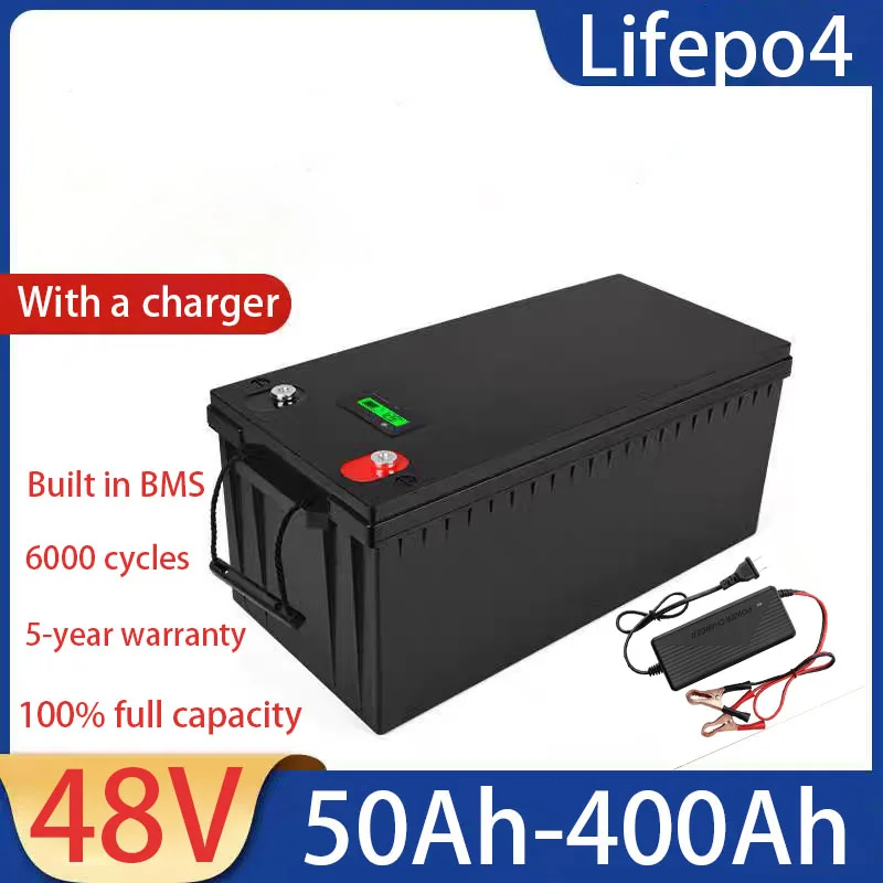 

48V 50Ah 100Ah 150Ah 200Ah 300Ah Lifepo4 lithium battery pack Bluetooth RV boat camping solar battery pack inverter rechargeable