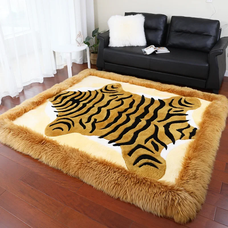 Tiger pattern carpet, living room leather floor mat, pure wool carpet