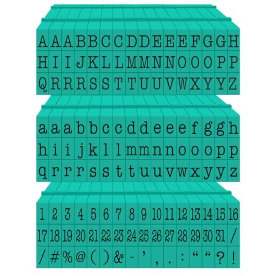 

PEGZ® V2 Alphabet Stamps Clickable - Connectable American Typewriter Font, 150 piece 1/4" Character Height, Medium Size 48 Uppe