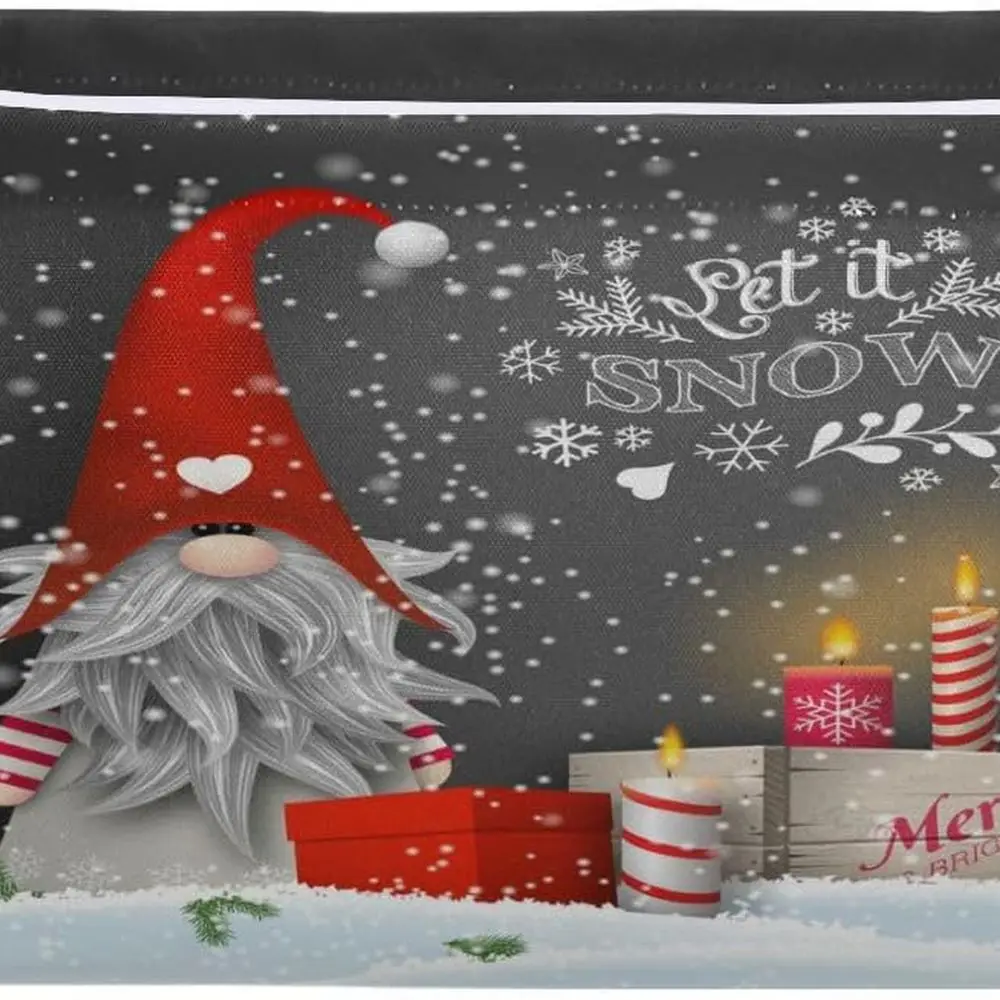 

Складная кухонная корзина для хранения «Снежная тематика», 16x12x8 дюймов, для игрушек, книг и шкафов