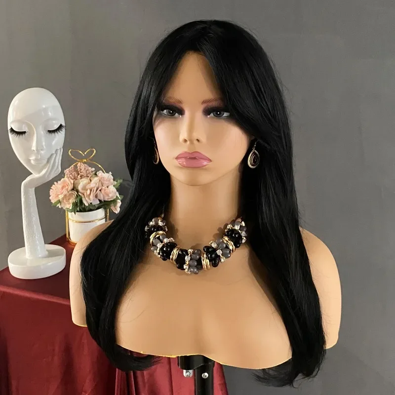 Realistic Female Mannequin Head with Shoulders Manikin Doll Head Bust for Wigs Jewelry Nacklace Display