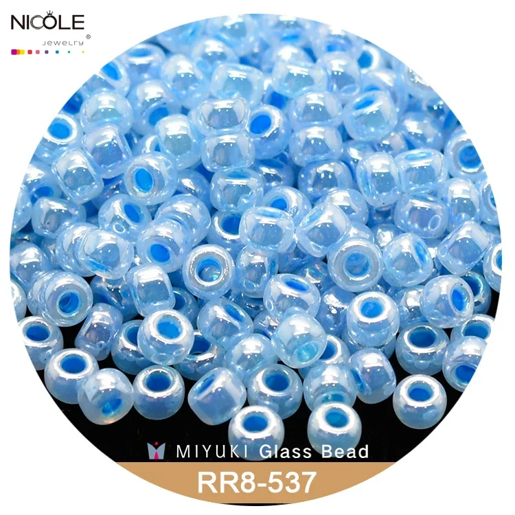 Miyuki Round Beads 3mm 8/0  Ceylon Inside Dyed Series Japanese Seed Bead for Necklace Earring Bracelet Jewelry Making