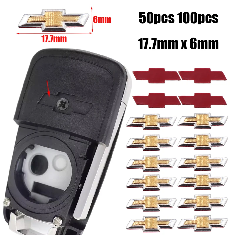 100 قطعة 50 قطعة شيفروليه قديم الألومنيوم 17.7 مللي متر ثلاثية الأبعاد شعار سيارة مفتاح فوب الديكور شعار السيارات مفتاح شارة مفتاح فوب شعار ملصق اكسسوارات #1