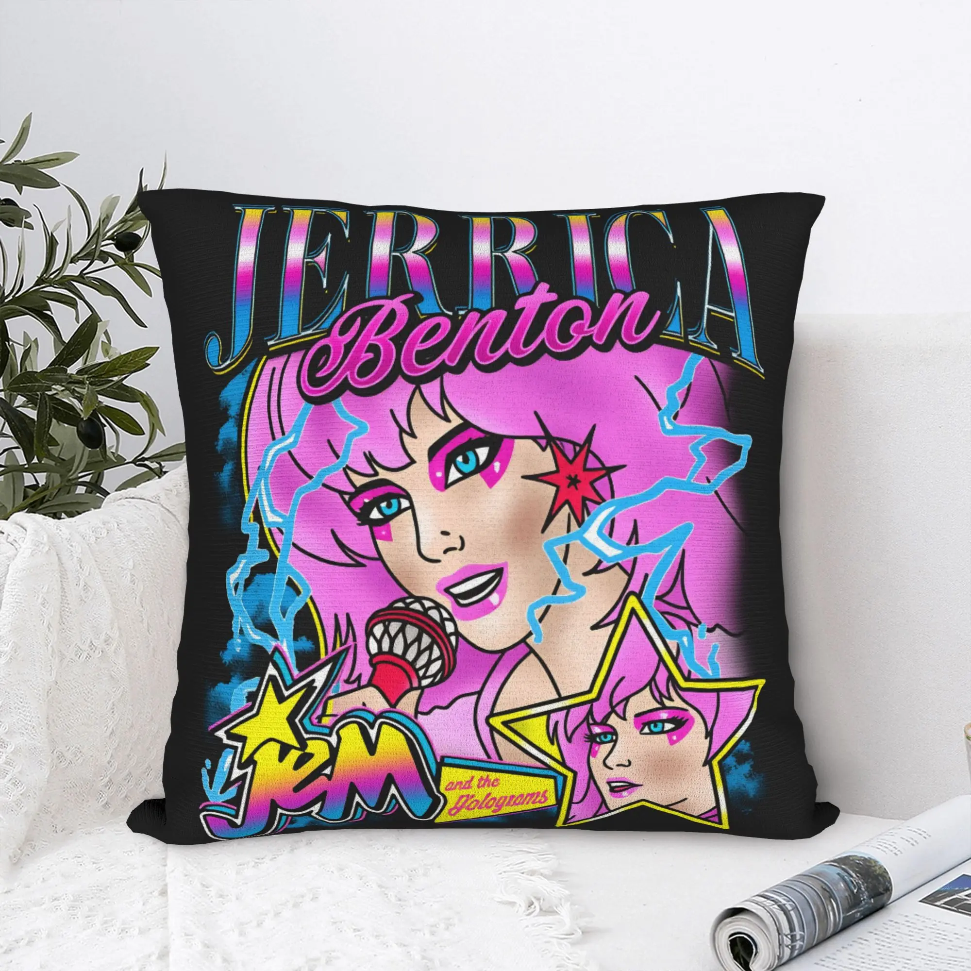 Kpop Jem and the Holograms Pillow Cover  Soft Cushion Cover Cute Funny Pillow Case For Couch Sofa Bedroom