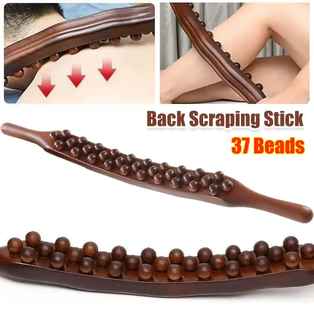

Durable 37 Beads Body Massaging Stick Relax Therapy Universal Acupoint Massager Handheld Back Scraping Stick
