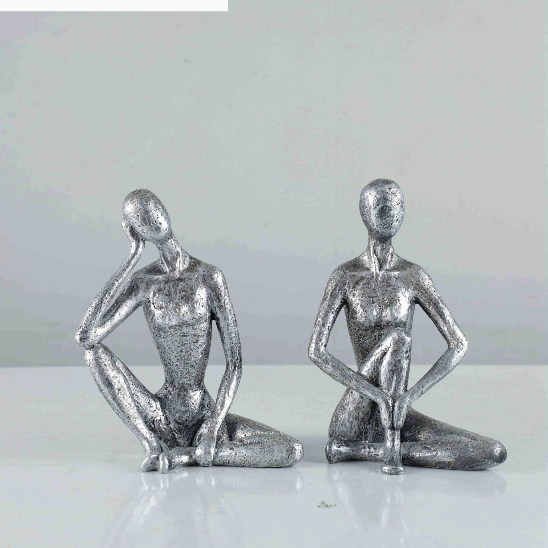 Resin Handicraft Character Decoration Yogi Cross-legged Exercise Thinker Decorative Figurines Decoration