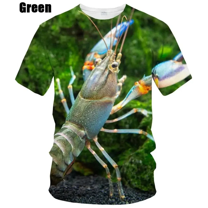 Interesting Shrimp 3d Graphic Tees Y2k Men Personality Cute Animal Print T-Shirts Women Kids Casual Breathable Oversized Top Tee