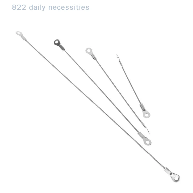 convenient5Pcs Stainless Steel Wire Rope Cable M4 Hole End Abrasion Proof Safety Ropes for Garage Tool Hanging Fastening Jobs
