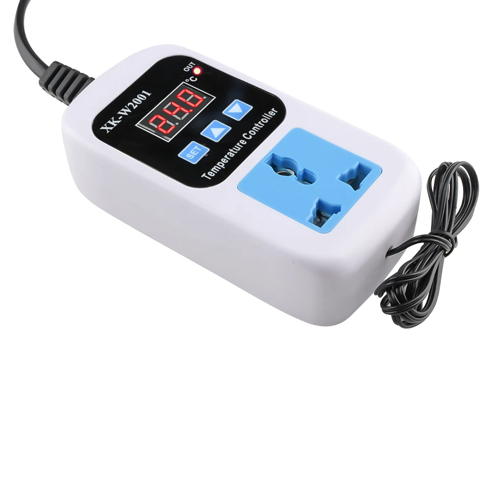 Digital LED Thermometer Temperature Controller Thermostat Incubator Control Microcomputer Delay start With Probe Socket 110-220V