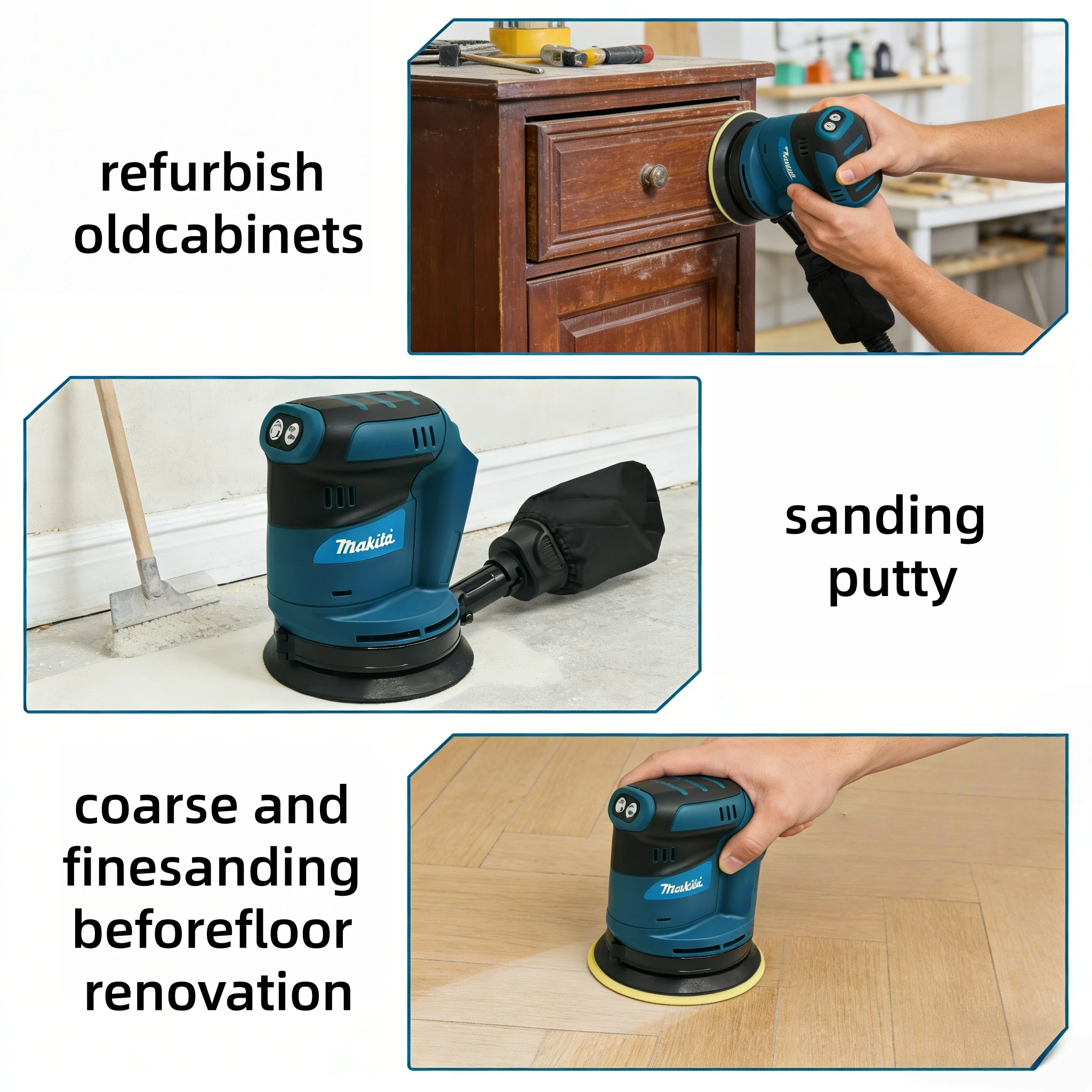makita-dbo180z-lithium-ion-cordless-18v-rechargeable-disc-random-orbital-sander-woodworking-sanding-putty-polishing-bare-tools