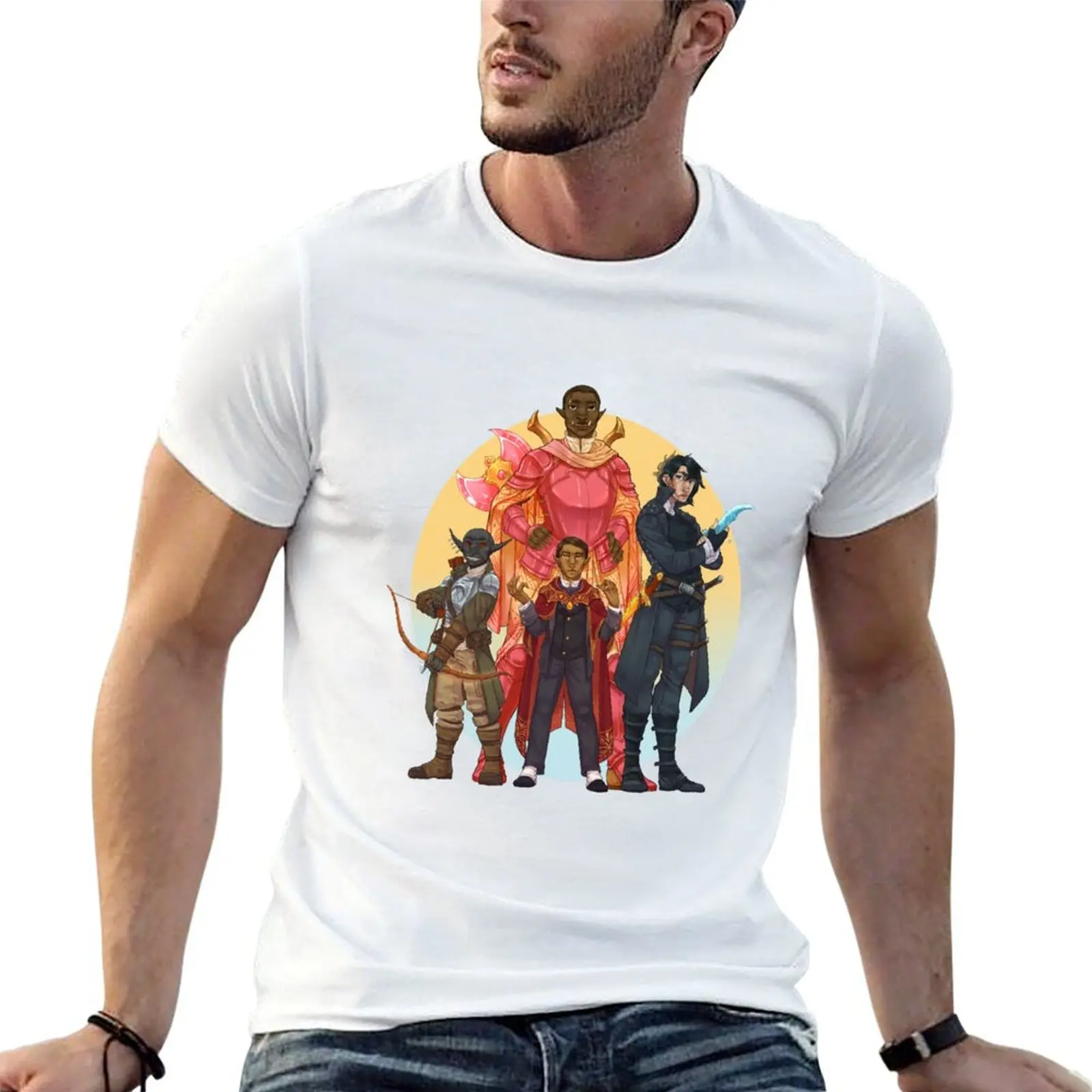 Rusty Quill Gaming-Camiseta LOLOMG para hombre, camiseta de algodón ajustada, camiseta 100% de algodón para hombre