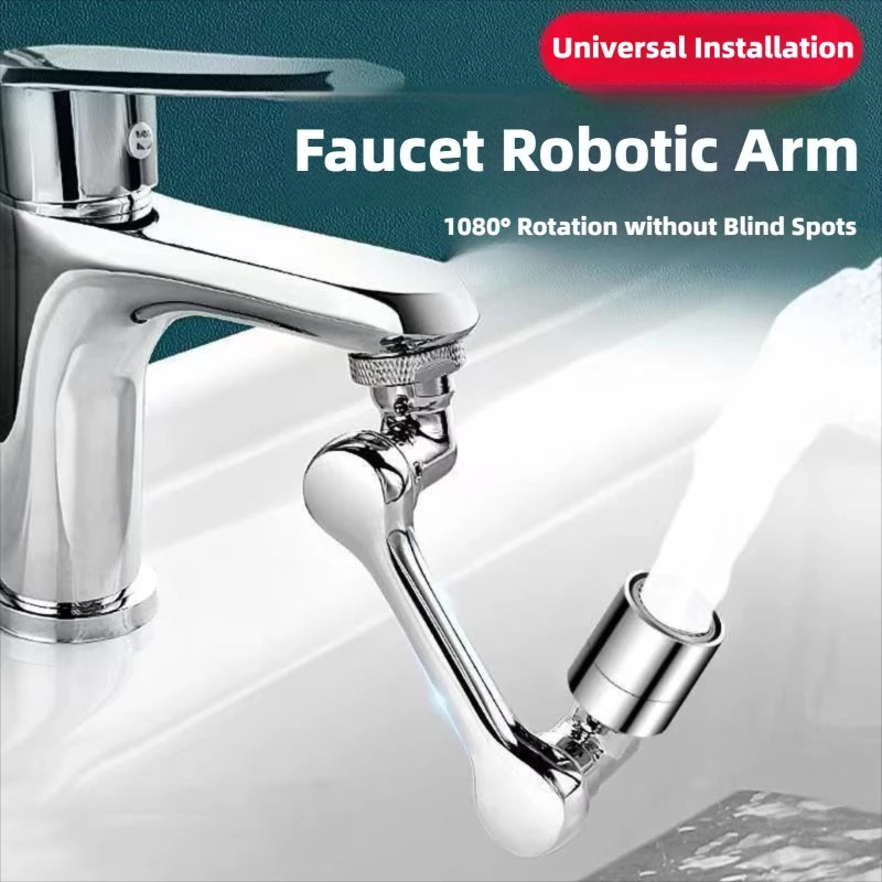 Rotatable Multifunctional Extension Faucet Aerator Kitchen Sink Faucet Extender Adapter Bathroom Tap Swivel Robotic Arm Sink Fit