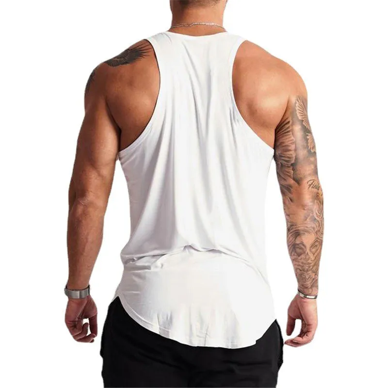 Comfortable Mens Cotton Running Vest Summer Gym Sleeveless Shirt Breathable Sports Tank Top Quick Dry Fitness Training Athletic
