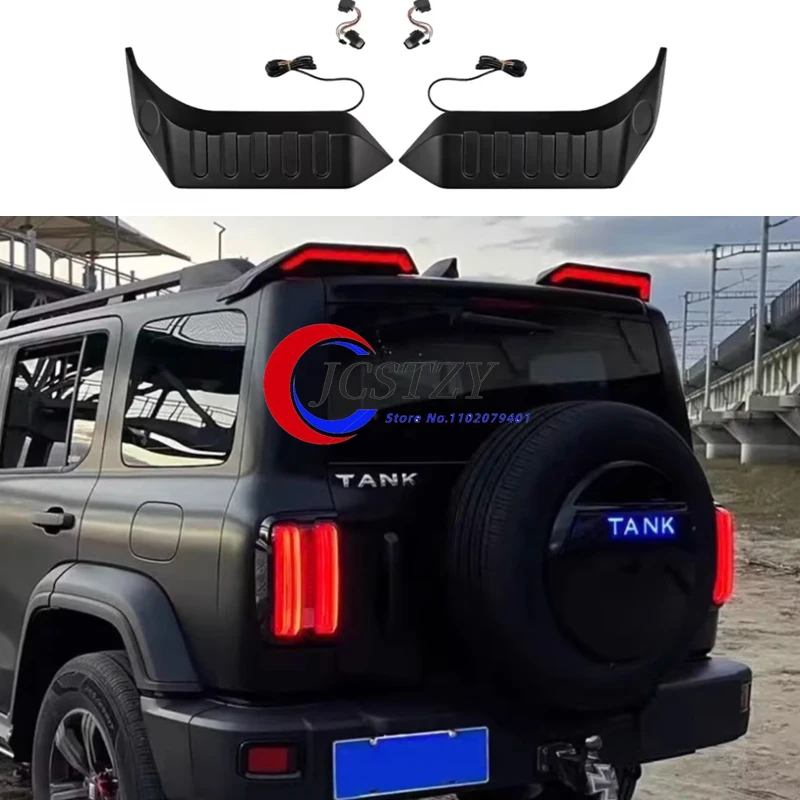 

Спойлер для GWM Tank 300, сегментированные струящиеся светодиодные фонари, заднее хвостовое крыло из АБС-пластика, высококачественные автомобильные аксессуары