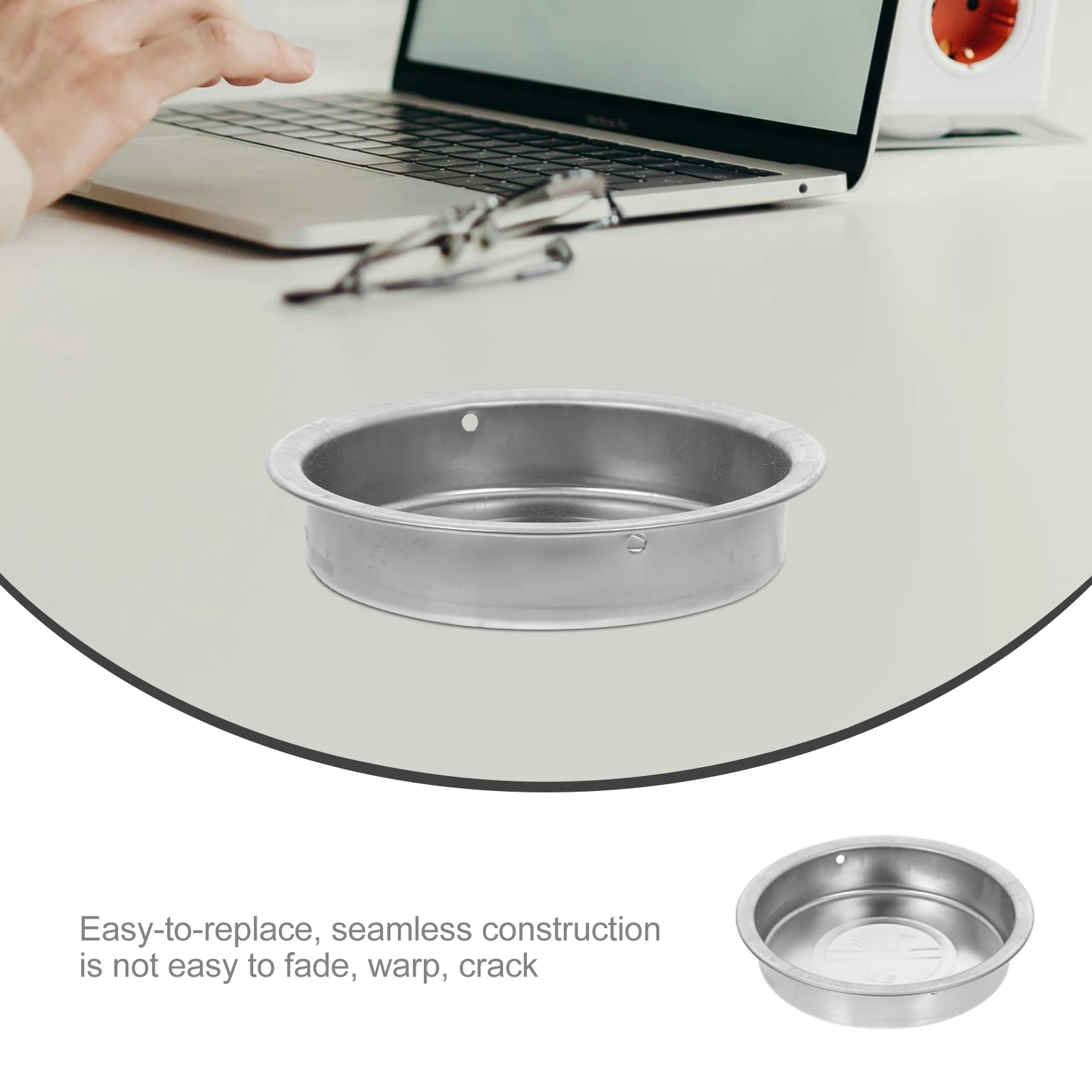 

2Pcs Stainless Steel Ashtray for Outdoor Trash Can Smooth Silver Waste Bin Accessory Cigarette Ash Storage Fire Prevention