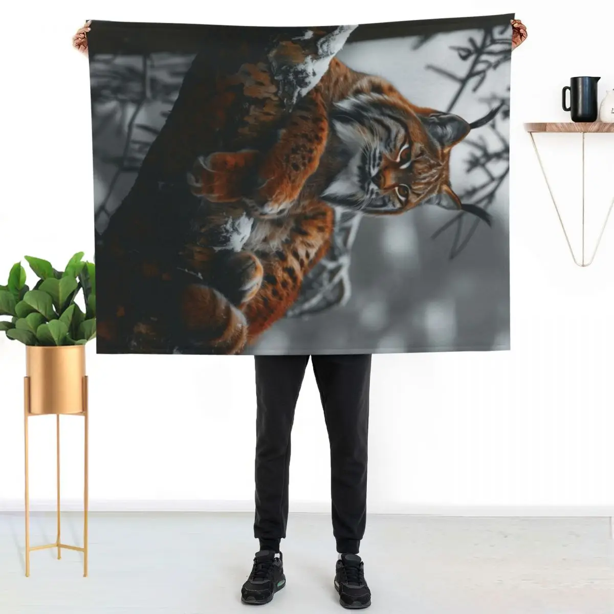 

Bobcat [4] - Winter Edition Throw Blanket Fade Resistant Durable Throw Blanket