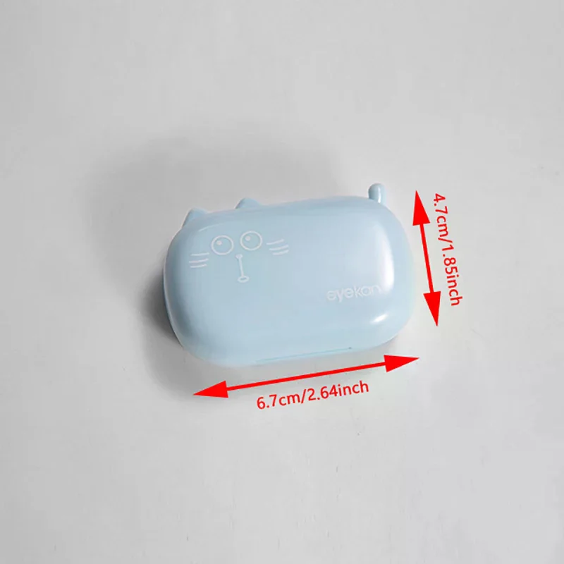 Mini bonito portátil gato lente de contato caso feminino ins adorável lentes recipiente conjunto viagem presente menina