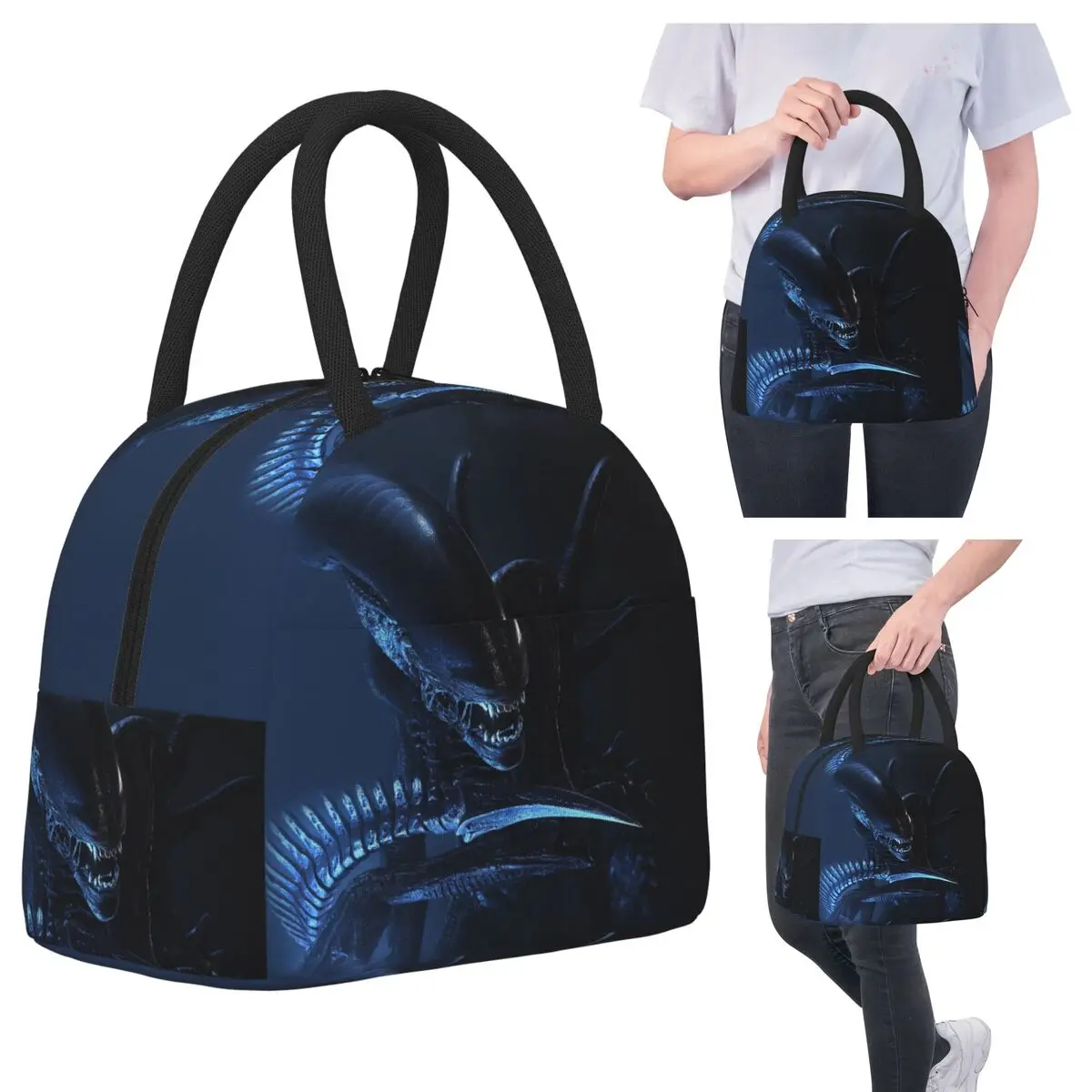 

Xenomorph Alien Insulated Lunch Bag for Kids School Cooler Thermal Food Box Tote Leakproof Lunch Boxes Container